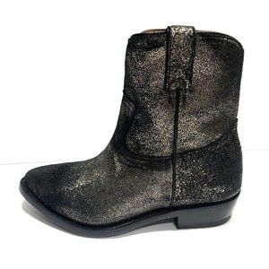 Frye Womens Billy Short Gold Brushed Metallic Western Boot Size 7 M
